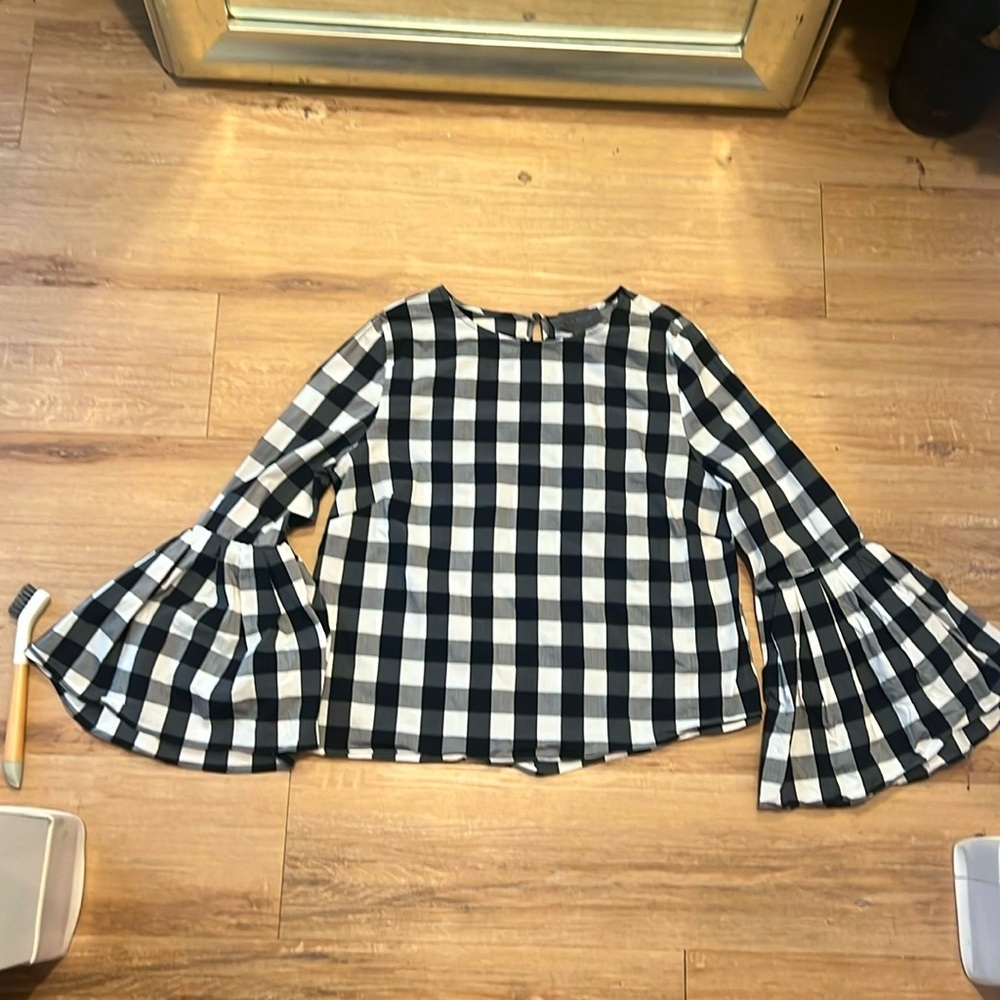 Anthropologie Sunday in Brooklyn Check Poplin Top - Size Medium - Picture 2 of 9